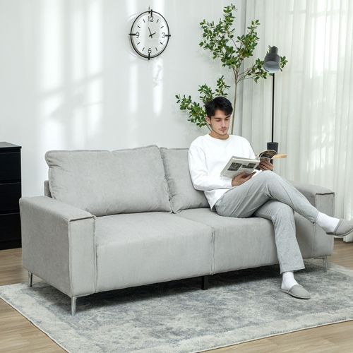 Cosy Corduroy Three-Seater Sofa - Modern Comfort for Any Living Space