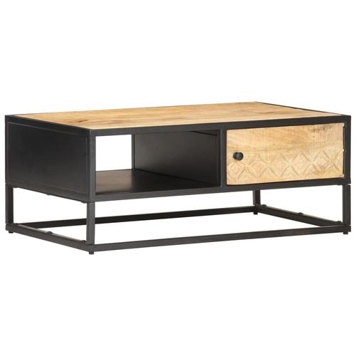 The Furniture Hubs Mango Wood Carved Coffee Table 90x55x36