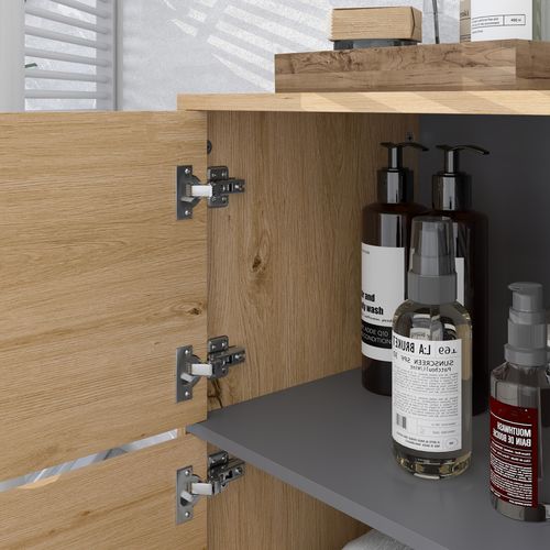 The Furniture Hubs Bath Cabinet w/ Compartments & Doors