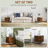 The Furniture Hubs Modern Side Table Set with 2 Drawers, Brown