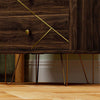 The Furniture Hubs Modern Side Table Set with 2 Drawers, Brown