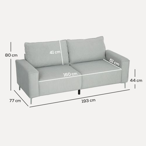 Cosy Corduroy Three-Seater Sofa - Modern Comfort for Any Living Space