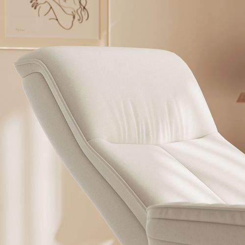 Massage Reclining Chair with Adjustable Backrest, Cream White