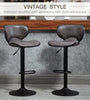 The Furniture Hub Vintage Leather Chairs & Stools Pair