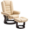 The Furniture Hubs Recliner Chair & Footrest PU Beige