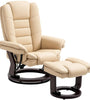 The Furniture Hubs Recliner Chair & Footrest PU Beige