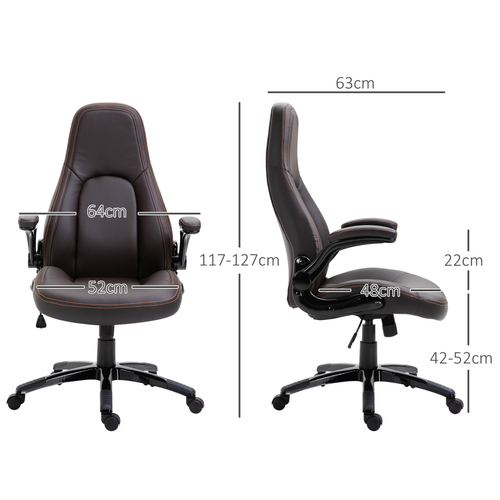 PU Leather Swivel Office Chair Adjustable by The Furniture Hubs