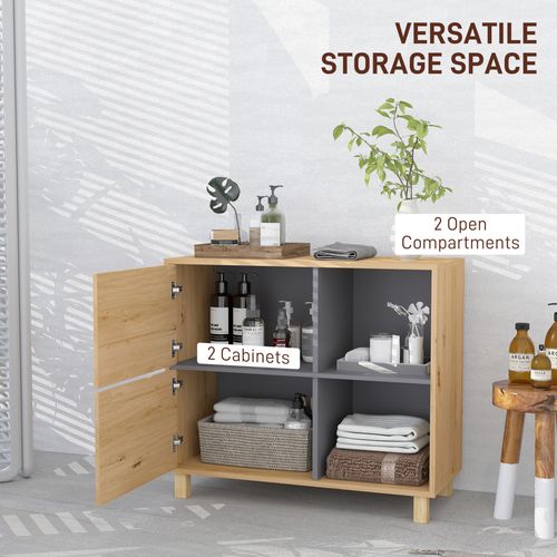 The Furniture Hubs Bath Cabinet w/ Compartments & Doors