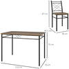 The Furniture Hubs 5 Piece Dining Table and Chairs Set