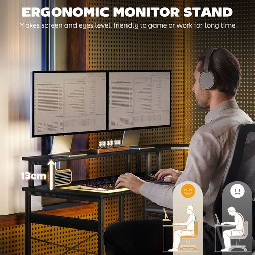 The Furniture Hubs L‑Shaped Corner Computer Desk onitorStand