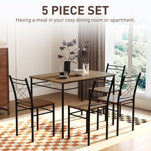 The Furniture Hubs 5 Piece Dining Table and Chairs Set