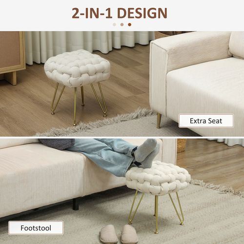 The Furniture Hubs Woven Velvet Foot Stool