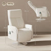 Massage Reclining Chair with Adjustable Backrest, Cream White