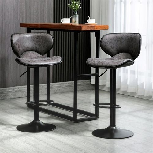 The Furniture Hub Vintage Leather Chairs & Stools Pair