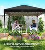 Steel Frame Gazebo with Reflective Lining for Outdoor Events - Black