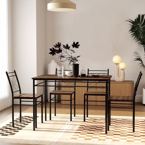The Furniture Hubs 5 Piece Dining Table and Chairs Set