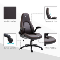 PU Leather Swivel Office Chair Adjustable by The Furniture Hubs