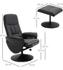 2 Pcs Reclining Armchair Ottoman 360 Swivel Home Furniture PU Leather Black