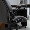 PU Leather Swivel Office Chair Adjustable by The Furniture Hubs