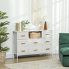 The Furniture Boucle Chest of Drawers, 2 USB & 2 AC Ports, 8 Drawers Dresser