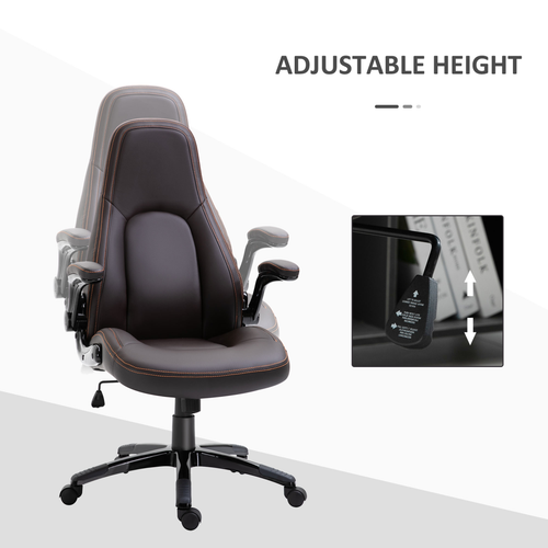 PU Leather Swivel Office Chair Adjustable by The Furniture Hubs