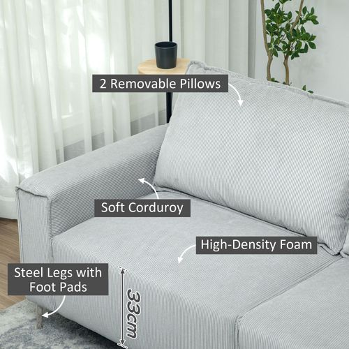 Cosy Corduroy Three-Seater Sofa - Modern Comfort for Any Living Space