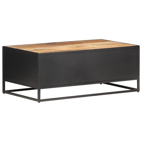 The Furniture Hubs Coffee Table 90×50×35 -Mango Wood & Cane
