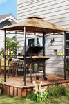 Outsunny Outdoor Double-tier BBQ Gazebo Shelter Grill Canopy Barbecue Tent