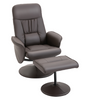 The Furniture Hubs 2pc Brown PU Leather Recliner & Ottoman
