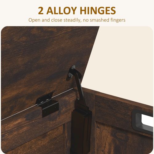 HOMCOM Storage Chest with 2 Safety Hinges, Storage Bench for Living Room