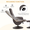 The Furniture Hubs 2pc Brown PU Leather Recliner & Ottoman