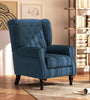 HOMCOM Accent Armchair Home Furniture Retro Tufted Club Wood Fabric Blue