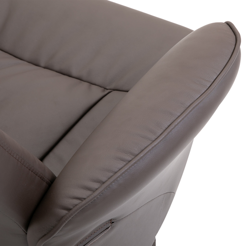 The Furniture Hubs 2pc Brown PU Leather Recliner & Ottoman