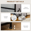 Wooden Top for Closet Hallway Grey with 6 Drawer