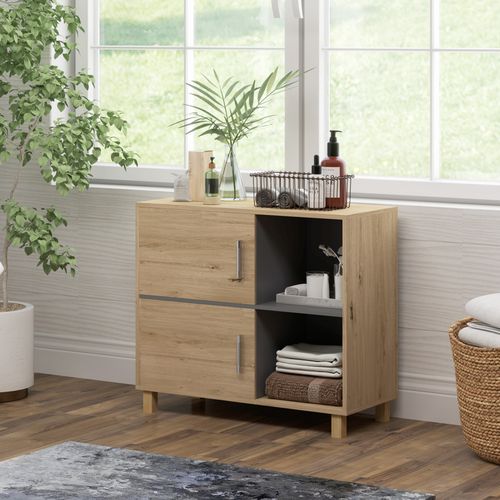 The Furniture Hubs Bath Cabinet w/ Compartments & Doors