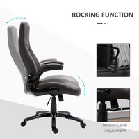 PU Leather Swivel Office Chair Adjustable by The Furniture Hubs