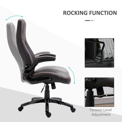 PU Leather Swivel Office Chair Adjustable by The Furniture Hubs