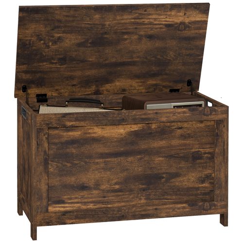 HOMCOM Storage Chest with 2 Safety Hinges, Storage Bench for Living Room