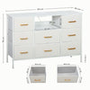 The Furniture Boucle Chest of Drawers, 2 USB & 2 AC Ports, 8 Drawers Dresser