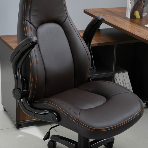PU Leather Swivel Office Chair Adjustable by The Furniture Hubs
