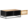 The Furniture Hubs Coffee Table 90×50×35 -Mango Wood & Cane