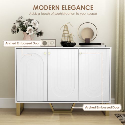 HOMCOM Sideboard with Adjustable Shelves & Doors for Living Room, White