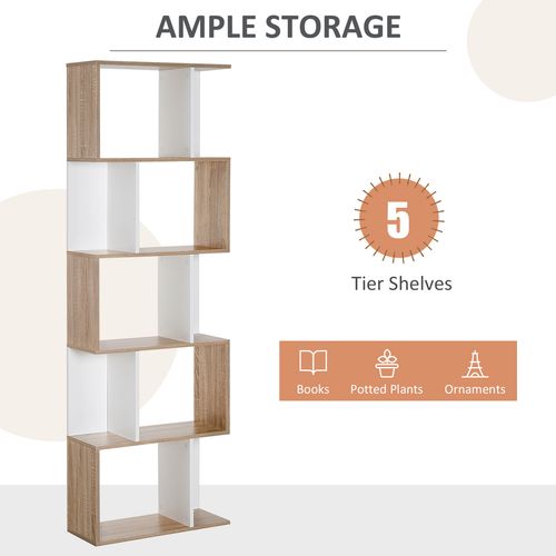 The Furniture Hubs 5-tier Display Shelving Storage Bookcase