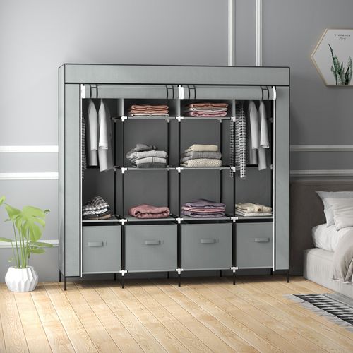 The Furniture Hubs Fabric Wardrobe –12‑Shelf Foldable Closet