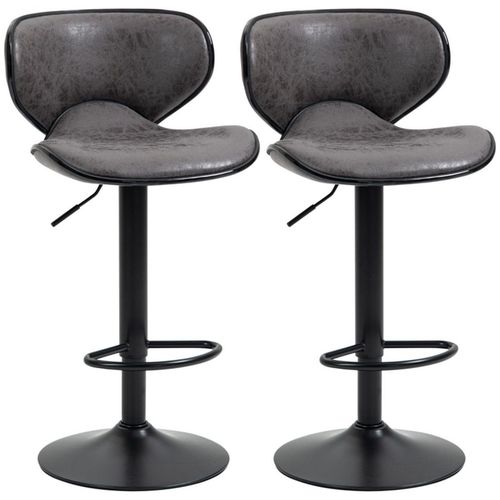 The Furniture Hub Vintage Leather Chairs & Stools Pair