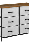 Wooden Top for Closet Hallway Grey with 6 Drawer