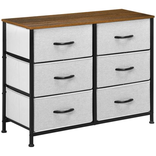 Wooden Top for Closet Hallway Grey with 6 Drawer