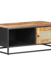 The Furniture Hubs Coffee Table 90×50×35 -Mango Wood & Cane
