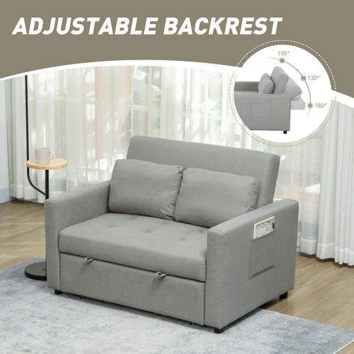 Furniture Hubs 2‑Seat Convertible Sofa Bed with Cushions Set