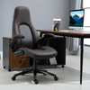 PU Leather Swivel Office Chair Adjustable by The Furniture Hubs